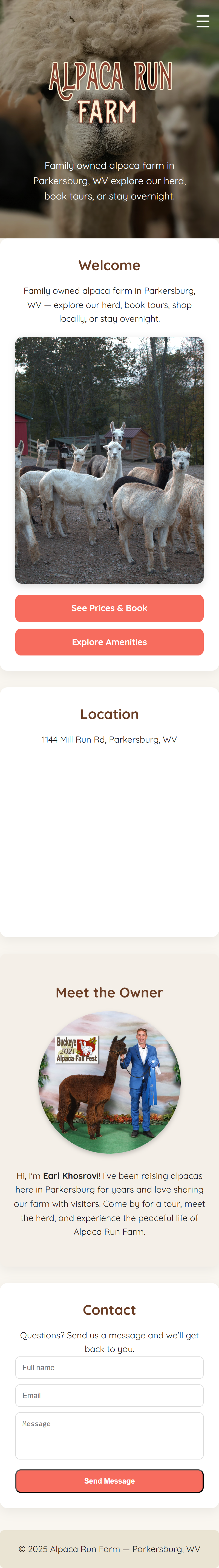 Alpaca Run Farm full page